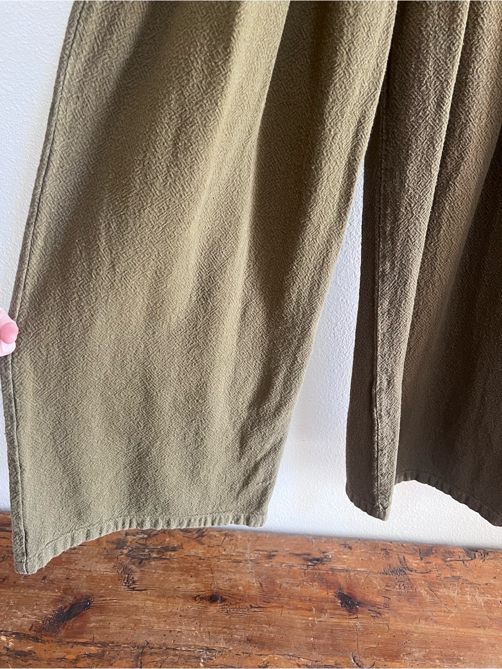 UO Green Wide Leg Pants Paper Bag Waist - Picture 4 of 11